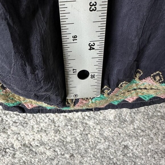 Johnny Was Dress Womens Large Black Embroidered Floral Boho Tunic C30117-9 - Picture 2 of 6